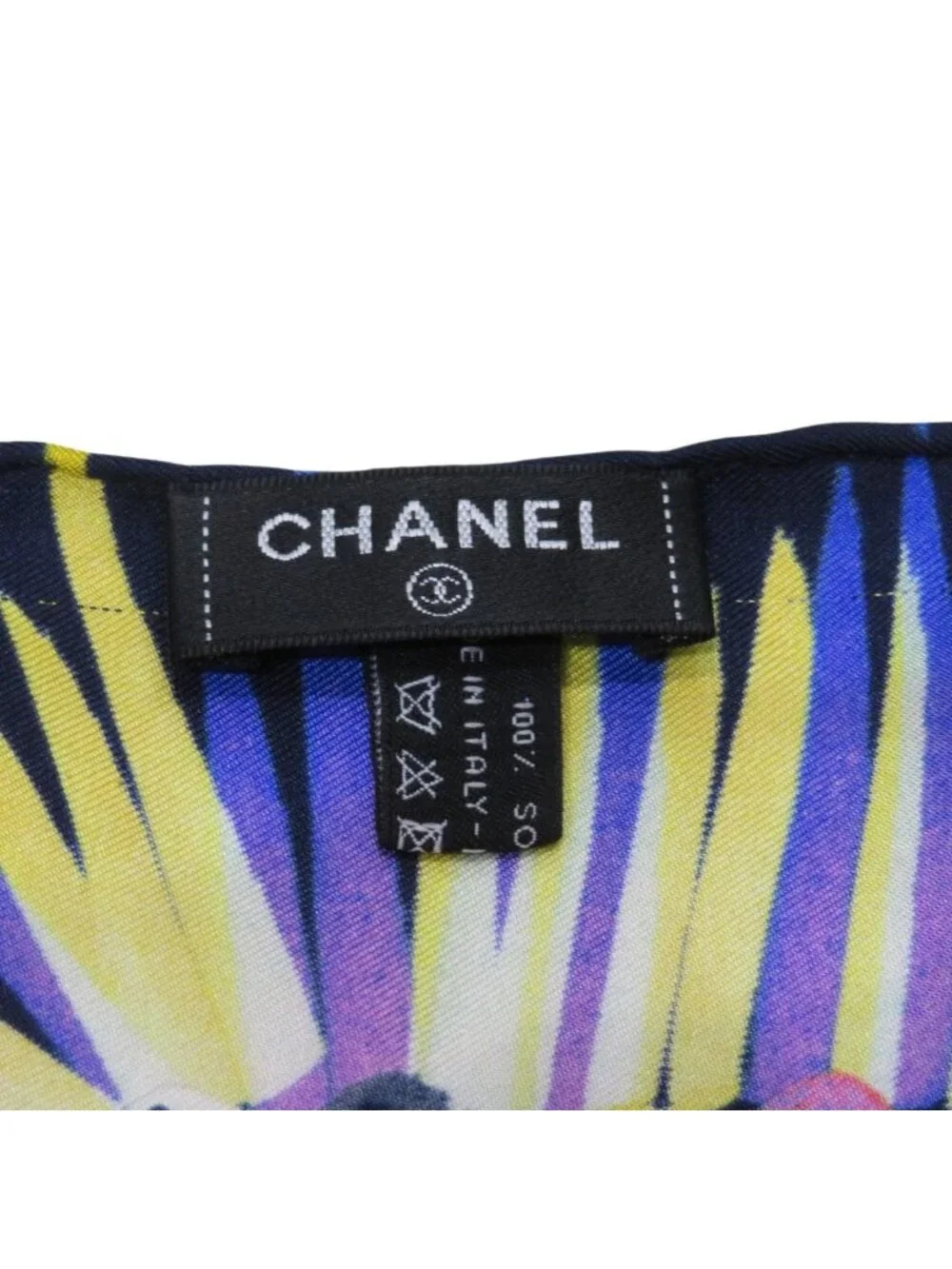 Chanel Scarf Silk Scarves Blue